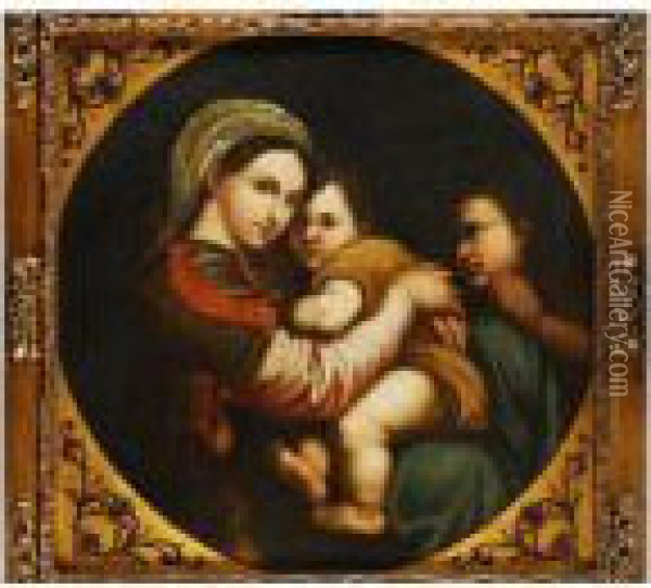 Virgen De La Silla Oil Painting - Raphael (Raffaello Sanzio of Urbino)