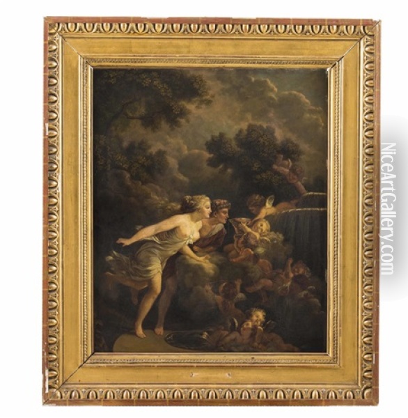 Der Liebesquell Und Liebestrank Oil Painting - Jean-Honore Fragonard