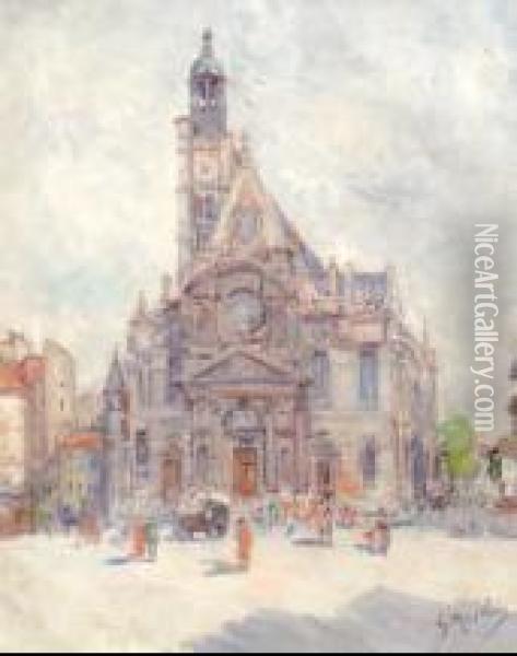 Eglise Sur La Place Oil Painting - Gustave Madelain