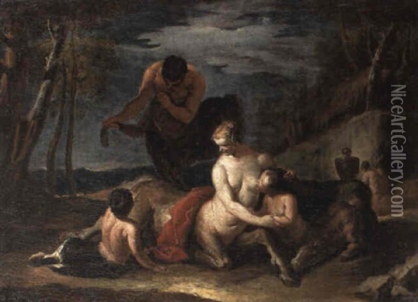 A Centaur's Family Oil Painting - Sebastiano Ricci