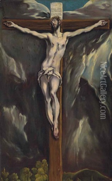 Christ On The Cross (collab. W/studio) Oil Painting -  El Greco