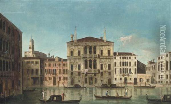 The Grand Canal, Venice, With The Palazzo Balbi Oil Painting - Apollonio Domenichini