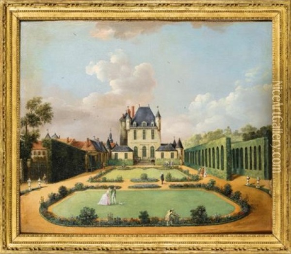 Views Of The Chateau De Mousseau At The Four Cardinal Points Oil Painting - Jean Francois Hue