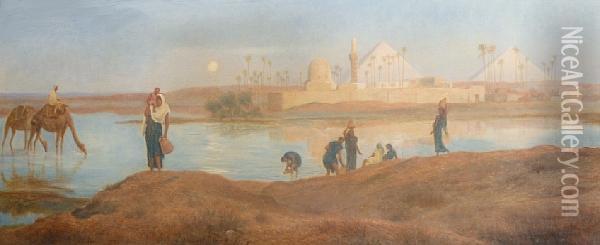 The Subsidence Of The Nile Oil Painting - Frederick Goodall