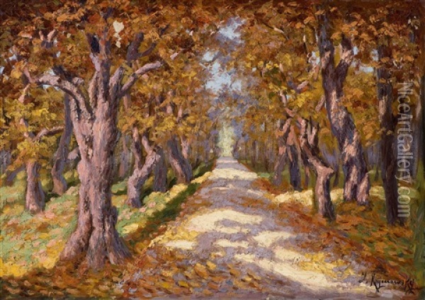 Allee Im Herbst Oil Painting - Jakob Koganowsky