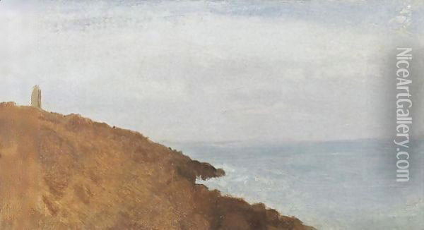 Marine La Mer Calme, Vue De La Falaise Oil Painting - Edgar Degas