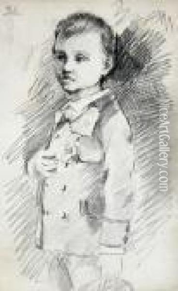 A Portrait Of A Boy Oil Painting - Iaroslav Veshin