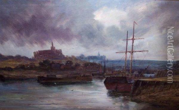 Boats In Harbour Oil Painting - Etienne Aubry