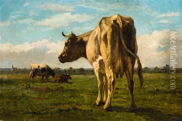 Vaches Dans Un Paysage Oil Painting - Louis Robbe