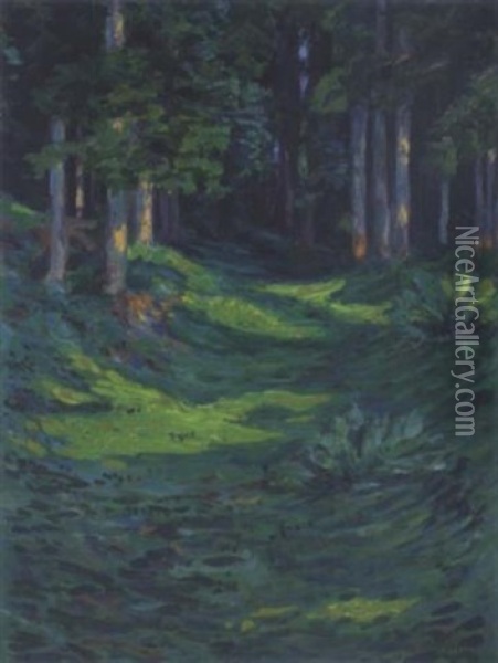 Waldlichtung Oil Painting - Rudolf Junk