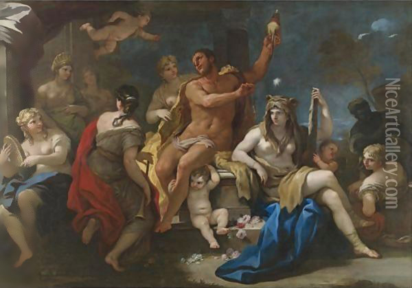 Hercules And Omphale Oil Painting - Luca Giordano