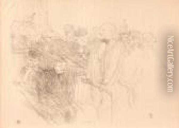 Process Arton 2ieme Planche. A La Cour D'assise Oil Painting - Henri De Toulouse-Lautrec