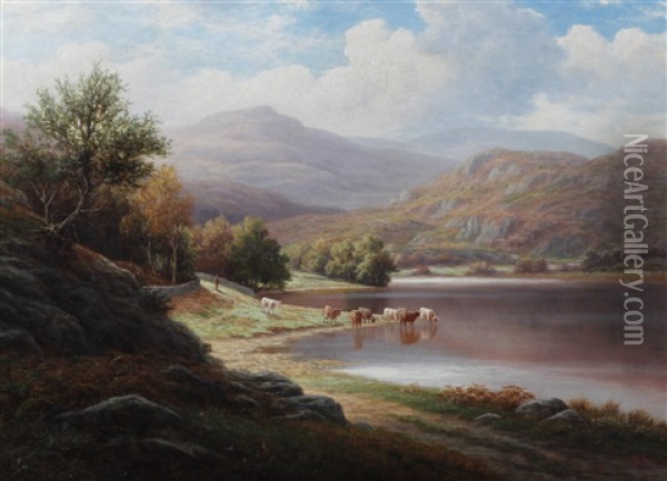 Silver Howe From Rydal Lake, Westmoreland Oil Painting - William Mellor