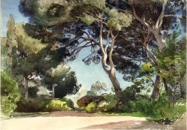 Cannes, 1883. Oil Painting - Jean Henri Zuber