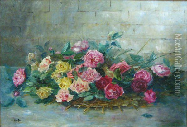 Brassee De Roses Oil Painting - Hubert Bellis