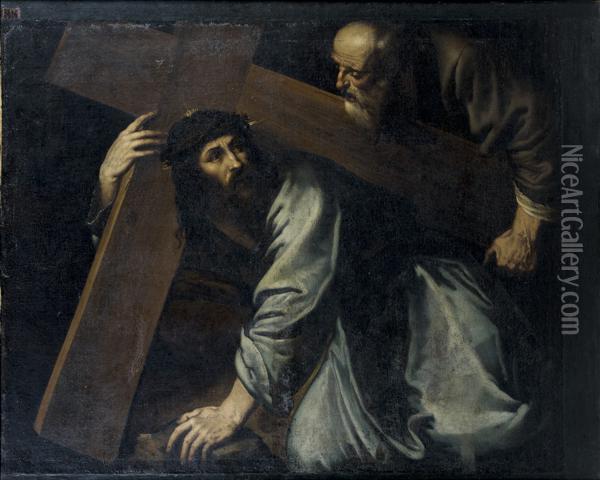 Simon De Cyrene Portant La Croix Du Christ Oil Painting - Francisco Ribalta