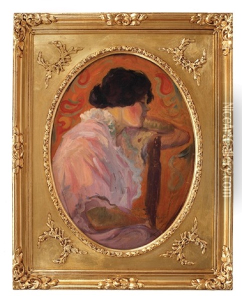 Pe Ganduri Oil Painting - Marin H. Georgescu