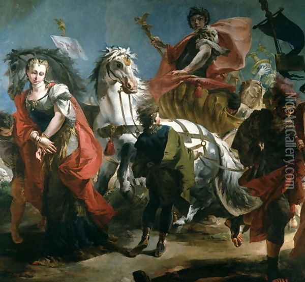The Triumph of Marcus Aurelius AD 121-180 Oil Painting - Giovanni Domenico Tiepolo