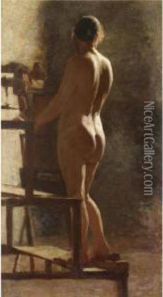 Studio Di Nudo Femminile Oil Painting - Giacomo Favretto