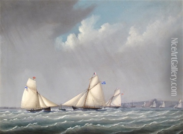 Yacht Race Off Gorey Oil Painting - Philip John Ouless