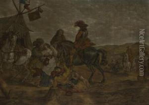 Sosta Di Cavalieri Oil Painting - Pieter Wouwermans or Wouwerman