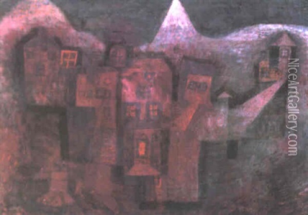 Sudliches Bergdorf Oil Painting - Paul Klee