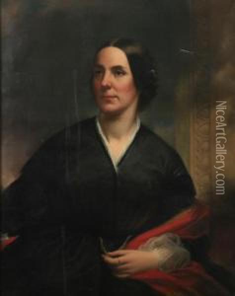 Portrait Of Rebecca Watson Oil Painting - Samuel B. Waugh