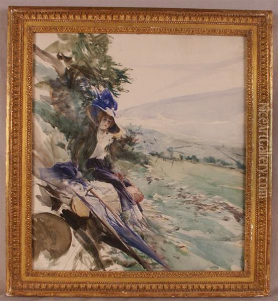 La Parisien Aux Champs Oil Painting - Giovanni Boldini