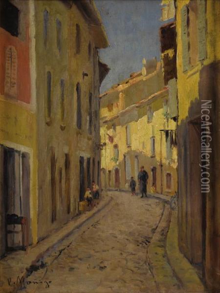 A City Passage Oil Painting - Vincent Manago