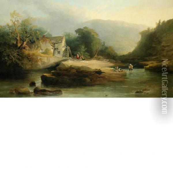 Mountain Stream, Wales Oil Painting - Thomas Creswick