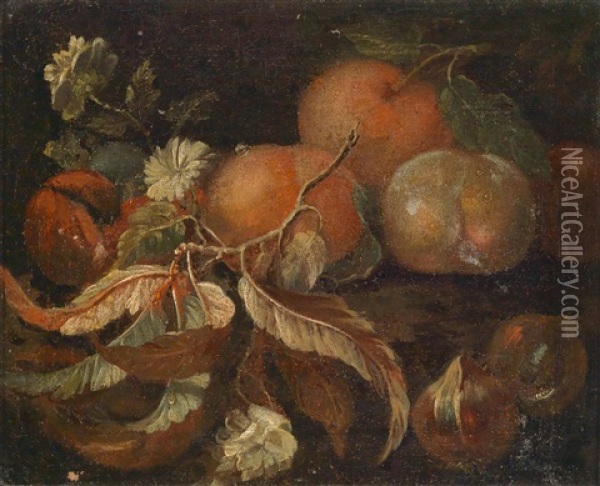 Stillleben (pair) Oil Painting - Josef Ferdinand Fromiller
