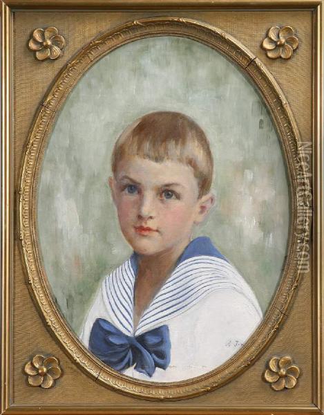 Pojke I Sjomanskostym Oil Painting - Augusta Jensen