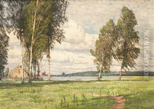 Markische Seenlandschaft Im Fruhling Oil Painting - Paul Vorgang