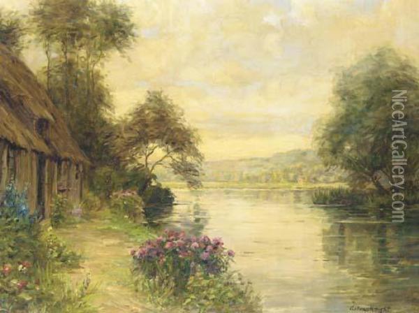 A Cottage By A River Oil Painting - Louis Aston Knight