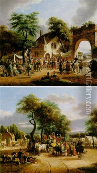L'annonce Aux Villageois Oil Painting - Jean Francois Demay