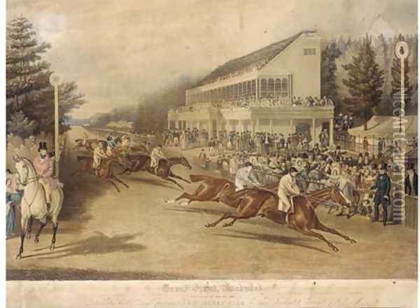 Grand Stand, Ascot, (Gold Cup Day 1839) Oil Painting - John Frederick Herring