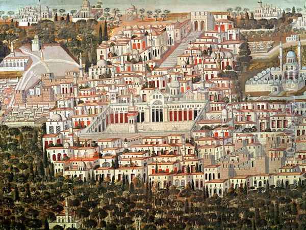 View of the city of Damascus Oil Painting - Anonymous Artist