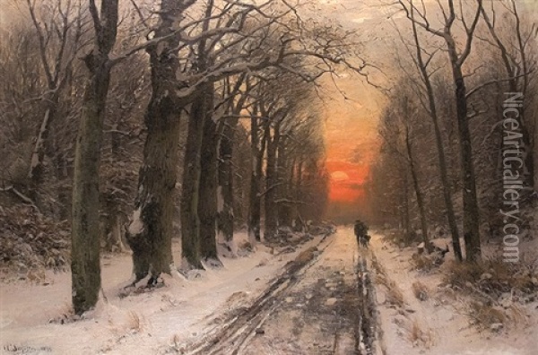 Weg In Den Sonnenuntergang Oil Painting - Wilhelm Schroeter