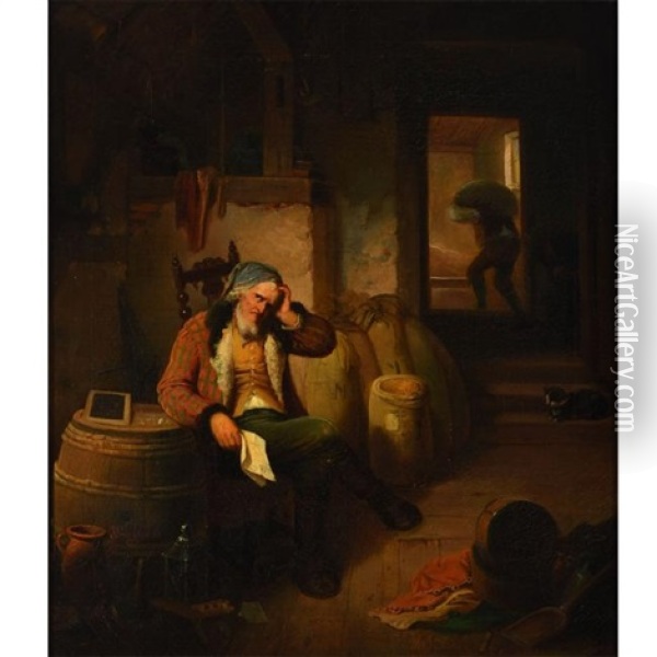 Seated Man Oil Painting - Paul Von Franken