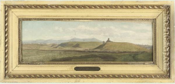 View Across The Hills, Possibly Of La Tour Sans Venin In The Regionof Seyssinet-pariset, Grenoble Oil Painting - Eugene Faure
