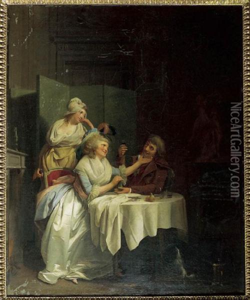 L'ivresse Ou Le Souper. Oil Painting - Louis Leopold Boilly