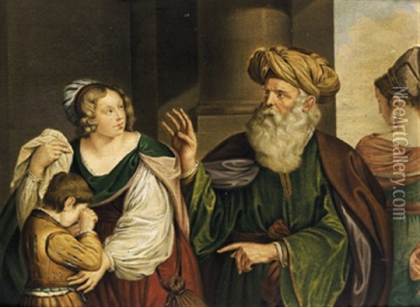 Die Verstosung Der Hagar Oil Painting -  Guercino