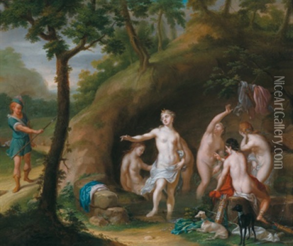 Diana Und Actaeon Oil Painting - Hendrik van Limborch