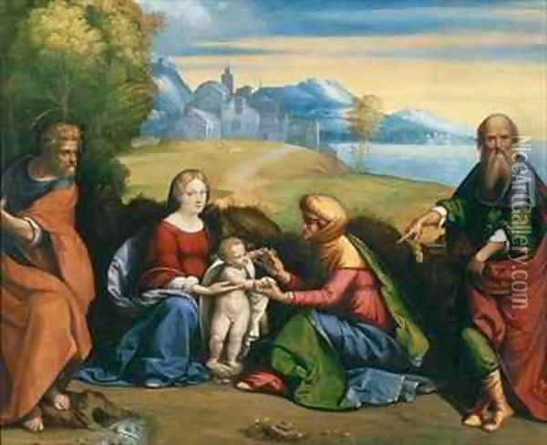 The Holy Family with St Anne and Joachim Oil Painting - Garofalo