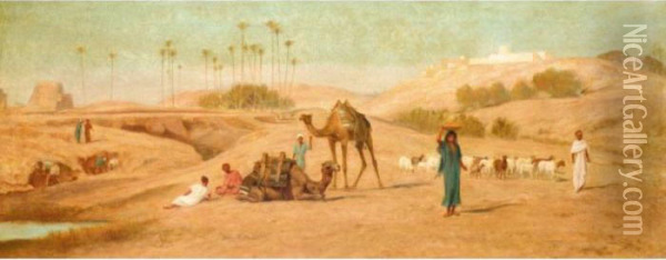 Desert Scene Oil Painting - Frederick Goodall