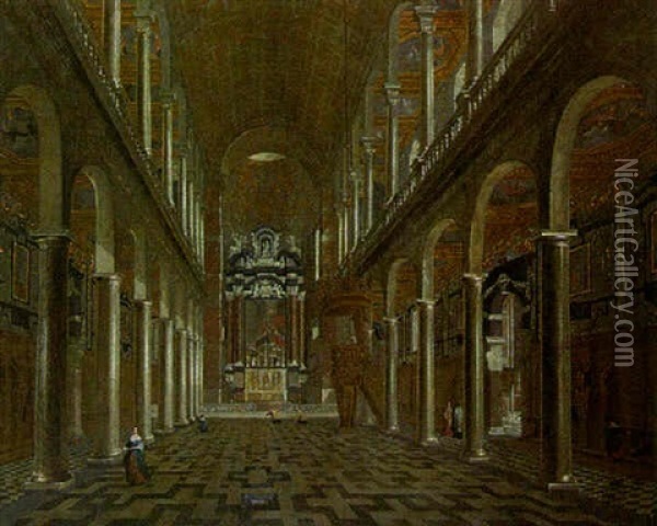 Interieur De L'eglise Des Jesuites A Anvers Oil Painting - Anton Gunther Gheringh