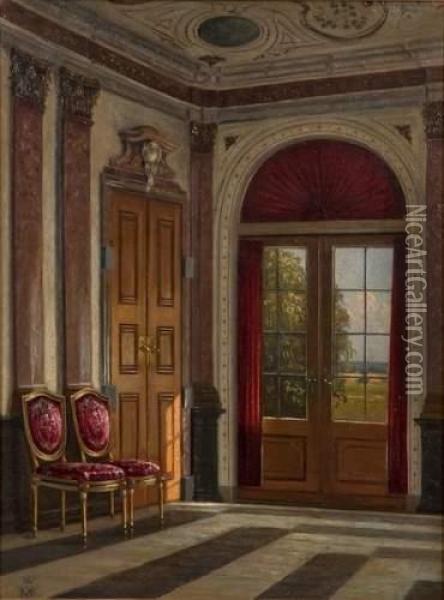 Salon Des Chevaliers Oil Painting - Hans Hilsoe