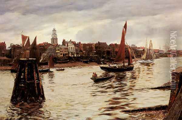 Limehouse Oil Painting - Charles Napier Hemy