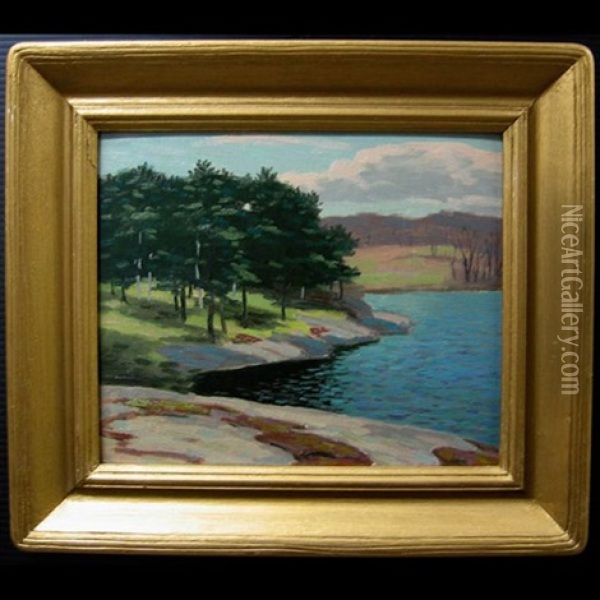 A Muskoka Lake Oil Painting - George Thomson