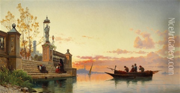 Prayer, Chioggia Oil Painting - Hermann David Salomon Corrodi
